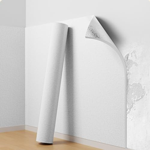 Koncey Isolant Thermique Revetement Mural, Papier Peint Autocollant, Imperméable/Anti-Froid, 6 MM Rouleau Isolant Thermique, Coussin Mural pour Murs Décoratifs(Blanc,50 x 1000 CM)
