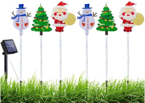 Luces solares de Navidad - Guirnaldas Luminosas para Exteriores 19,6 x 3,9 x 1,96 Pulgadas | Figuras de muñeco de Nieve Luminosas de ABS, para Patio Exterior, callejón de césped, en el Suelo