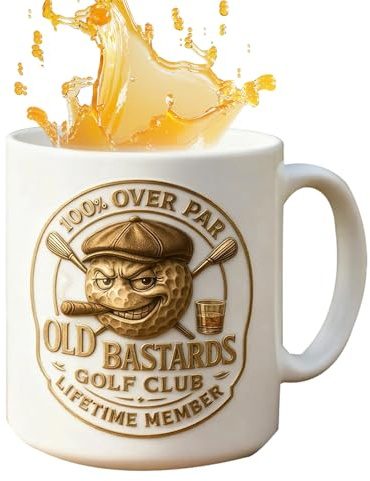 da caffè da golf, in ceramica di alta qualità, design ergonomico con manico, recipiente per bere il tè resistente, elegante contenitore per bevande calde | appassionati di golf giocatori