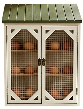 Wooden Egg Storage Cabinet holds 30 eggs, Wooden Kitchen Egg Cabinet, Eggs Rack with Farmhouse Rustic Effect, Vintage Style Eg-g Holder for Kitchen Worktops
