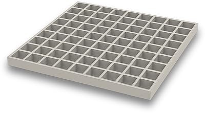 formavit GFK Gitterrost 25mm Höhe | Standard Lichtschachtabdeckung | Rostfreie Alternative zu Gitterrost Stahl verzinkt | Rutschfester Kellerrost Grau | Kunststoffrost (500 x 500 x 25 mm)