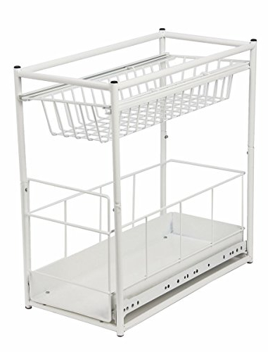 Spetebo Einbauschublade für Küchenschränke - 45x23x45cm - Farbe: weiß - Korbauszug Schublade Einbauschublade für spülschrank