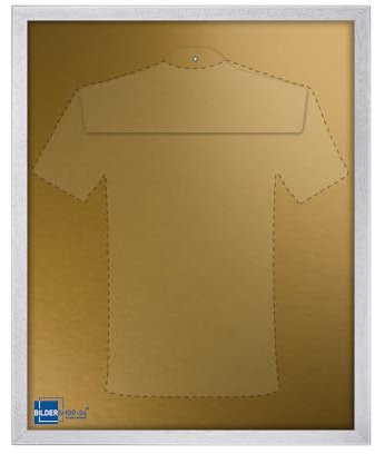 Bildershop-24 Objektrahmen Trikotrahmen aus Massivholz VARIO36 WM inkl. Bügel, Deutschland Banner und Passepartout 70x90cm Silber matt (lackiert) Geschenk Papa Freund