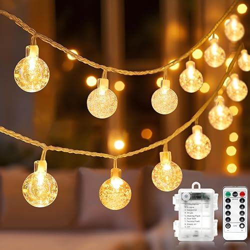 32ft 80LED Globe String Lights Battery Operated String Lights with Remote