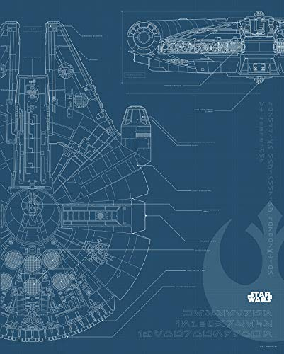 Komar Wandbild | Star Wars Blueprint Falcon | Kinderzimmer, Jugendzimmer, Dekoration, Kunstdruck | ohne Rahmen | WB176-40x50 | Größe: 40 x 50 cm (Breite x Höhe), Bunt