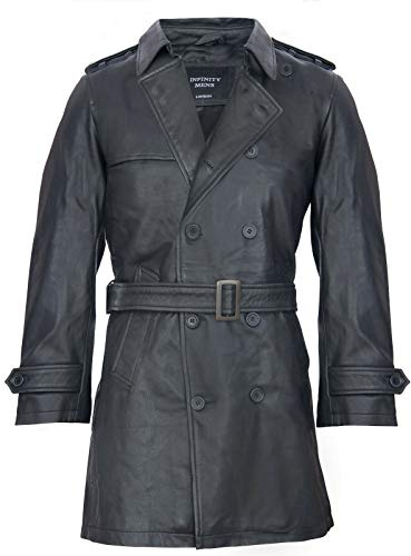 Infinity Leather Giacca in Pelle da Motociclista in Shearling in Vera Pelle di Montone retrò RAF B3 Pilot da Uomo XL