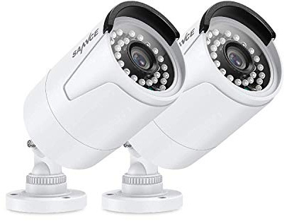 SANNCE 2 Telecamere PoE Esterno Bullet IP 5MP con Rilevamento di Persone, Audio Bidirezionale, 36pezzi IR-LED Visione Notturna 30m, IP66 Impermeabile, Alloggiamento in Metallo
