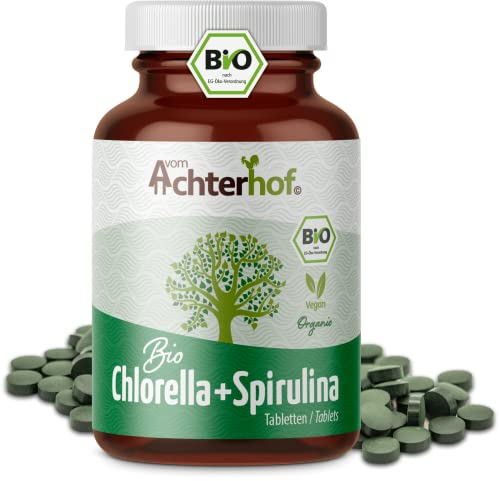 Spirulina Chlorella BIO Presslinge | 400 Tabletten | mit je 500mg Algen Pulver | hochdosiert | vegan