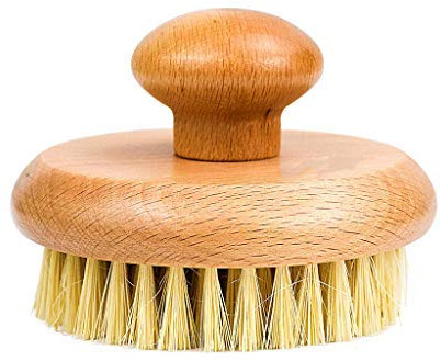 YMZ Runde Bürste aus Buchenholz, Sisal, Körperpflege, Trockenbürste, Nassbürste, Dusche, Massagebürste