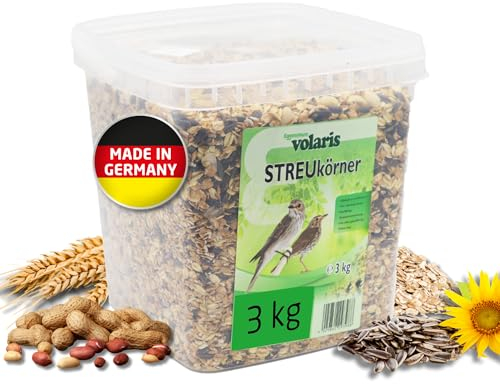 Eggersmann volaris Vogelfutter Wildvögel ganzjährig 3 kg [Streukörner] – Ganzjahresfutter für Gartenvögel – Streufutter für alle Vogelarten – Wildvogelfutter ganzjährig & nährstoffreich