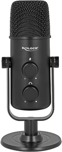 Delock Multifunktionales Doppelkapsel USB Mikrofon mit 3,5 mm Klinken