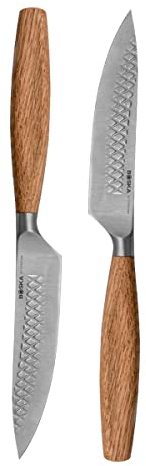 BOSKA Steakmesser-Set Oslo+ / 2er-Set/Edelstahl-Messerset/Zum Schneiden von Fleisch(ersatz), Fisch, Gemüse/Non-stick/Europäisches Eichenholz