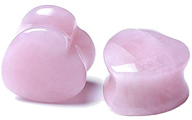 Stein 18MM Ohr Plug Rosa Herz Spar Double Flared Piercing Ear Plugs 2Pcs