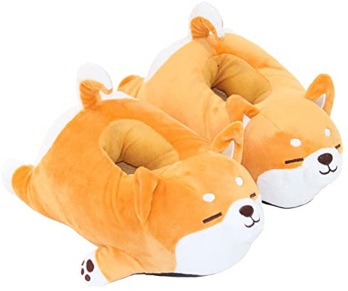 F Fityle Morbide pantofole in peluche, 28 cm, pantofole a forma di cucciolo per donne ragazze