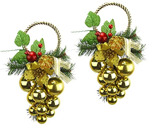 Hängende Wanddeko mit künstlicher Tanne Poinsettia Zapfen Schleife Blumendeko Weihnachtsdeko Türdeko Tür Wand Hänger Kranz Kränze Ranke Türkranz Weihnachtskranz Girlande Wanddekoration Dekoration