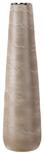 GILDE Vaso in ceramica Wave XXL – Vaso decorativo impermeabile altezza 80 cm beige crema – decorazione soggiorno – produzione europea