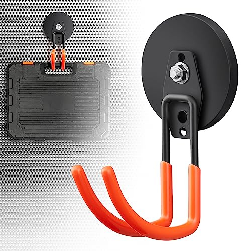 Large Strong Magnetic Hooks For Hanging Heavy Duty, 2PCS 3.5in Neodymium Magnet Storage Utility Hooks, Industrial Magnet Hook, Steel Long Magnetic Holder Hanger Organizer For Garage Garden Power Tools