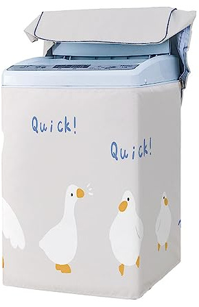 Odot Washing Machine Cover Top Load Waterproof Dustproof Washer Machine Dryer Protector Sunscreen Washer Dryer Cover for Most Top Load Washer Dryer (XXL,Grey duck)