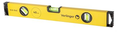 VERLINGER Wasserwaage 40cm Aluminium Magnetisch Mit 2 Magneten Und 3 Libellen Aluminium-Gehäuse Gelb