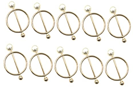 Operitacx 10stücke Metallperlen T-shirt Clips Dekorative Knöpfe Für Kleidung Goldene Knopf-buckles Mit Innendurchmesser Geeignet Für Shirts Schals Und Hüte