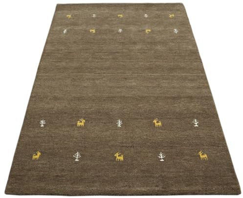 Compatible with Braun Compatible with Orient Teppich 100% Wolle 160X230 cm Kaffeefarbe Handgetuftet T927
