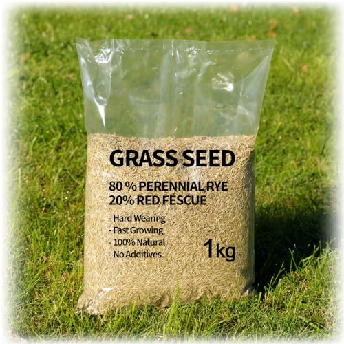 Grass Seed - Premium Perennial Ryegrass & Red Fescue Blend: Quality Lawn Seed Mix for Lush, Durable UK Gardens (5, Kilograms)