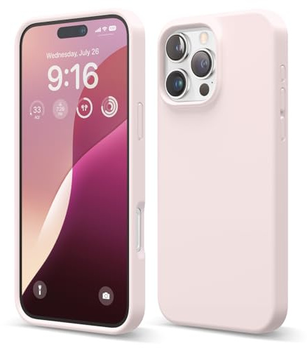 elago Silikon Hülle für iPhone 16 Pro Max | Premium Silikon Handyhülle, Ganzkörper Schutzhülle [4 Lagige Stoßfeste Struktur], Mikrofaserfutter (Lovely Rosa)