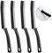 iCovalescent 4 Pezzi Spazzola per la Pulizia delle Fessure, Strumento Manuale per la Pulizia della Casa con Manico Lungo, per WC, Cucina, Fessure, Finestre, Porte (Nero)