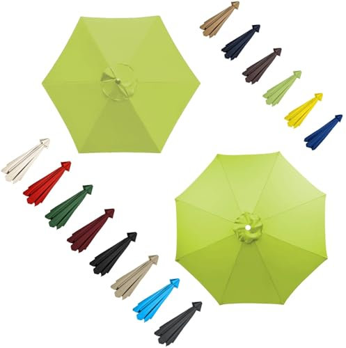 Ersatzbezug für Terrassenschirm, wasserdicht, 200 cm/270 cm/300 cm, Polyestermaterial, passend für 6- oder 8-armige Gartenschirme