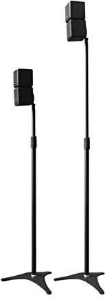 Soporte de altavoz de metal para sistema de sonido envolvente de cine en casa, soporte de audio de pie con soportes de monitor de estudio, acabado dorado