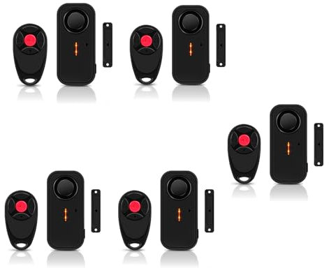 NineLeaf Kabelloser Tür-Alarm mit Fernbedienung, Diebstahlschutz-Fensteralarm, Tür Alarmanlage, Fenster Alarmanlage 108db Super Laut 4 Lautstärkestufen IP66 Wasserdicht, 5Stück