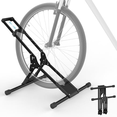 Wyxron Soporte Bicicletas Suelo, Caballete Bicicleta Acero Soporte Bici Independiente 20''-29'' para Neumáticos Delanteros, para Garaje/Casa