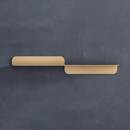 Schwebendes Wandregal Aus Goldenem Metall, Multifunktionale Wandregale, for Schlafzimmer, Wohnzimmer, Badezimmer, Küchenaufbewahrung, (40x15cm)