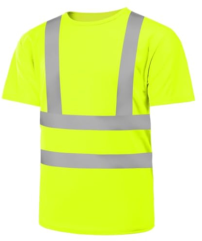 AUYAO Camisa Seguridad Reflectante, Alta Visibilidad, Amarillo 2XL