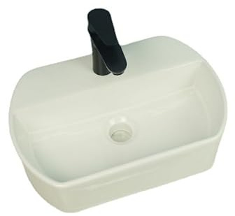 Lavabo de salle de bain, vasque ovale murale, petit espace, vasque murale à double usage en céramique, vasque à poser