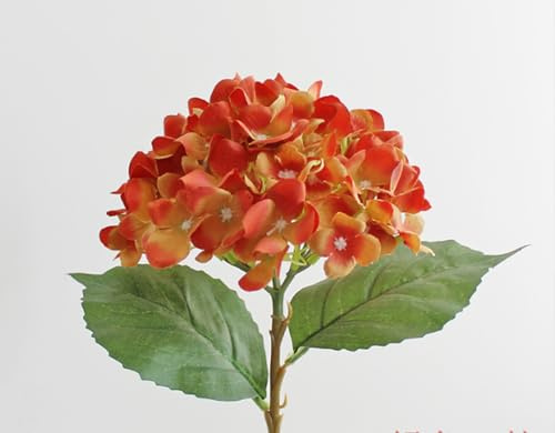SUXUMHAO 3 flores artificiales de hortensias, flores artificiales, flores artificiales para, decoración de boda, color naranja