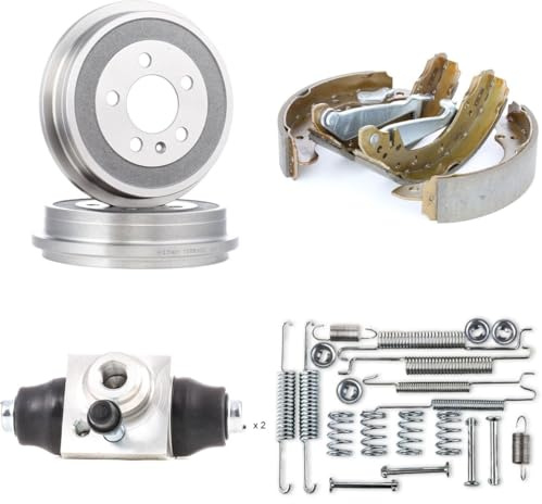 RIDEX 3859B0504 Bremsenset Trommelbremse Bremsbacken Satz mit Zubehör mit Handbremshebel Hinten Kompatibel mit VW POLO 9N Polo Schrägheck 6R1, 6C1, SEAT Ibiza III Schrägheck 6L, AUDI A2 8Z0