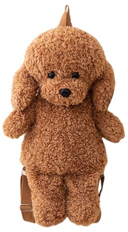 Genérico Mochila Peluche - Bolsa Suave Infantil De Peluche - Mochila Bolso En Forma De Perro Adorable Para Mujer Al Aire Libre Niñas Niños Viajes Escuela Vacaciones