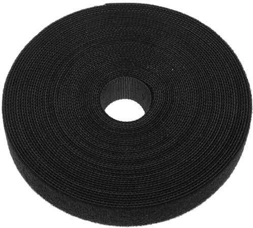 LOLIPPYY Ruban Auto-agrippant Noir Bande Adhésive Réutilisable pour Gestion Câble Sangle Serrage DIY Maison Bureau