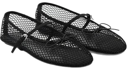 Zapatos de Malla con Punta Redonda for Mujer, Bailarinas Rejilla Verano Agujeros y Correa Hebilla, Elegantes, Suaves Transpirables para Mujer