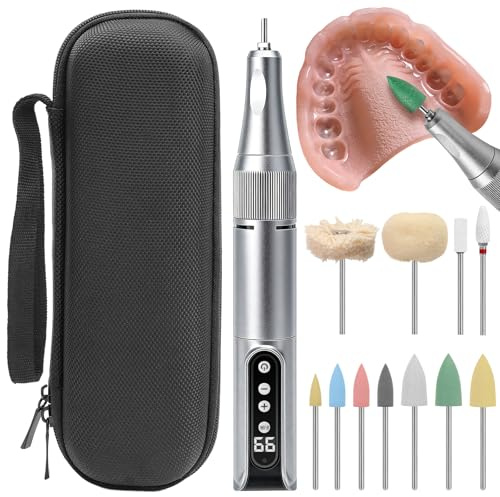 Mini lucidatrice USB senza fili, 35000 giri/min, con 11 accessori per levigare delicatamente i bordi, dopo la riparazione, la pulizia, la creazione, rimuove le macchie, set di testine di lucidatura