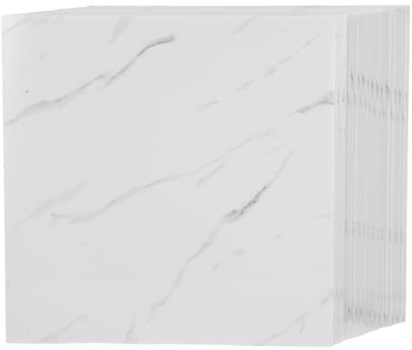 Hemobllo Lot de 30 Stickers Muraux Effet Marbre 30X30 CM Carrelage Adhésif Imperméable et Repositionnable Panneaux Décoratifs Autocollants Cuisine Salle de Bain et Salon