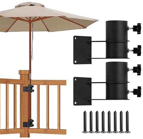 Morsetto per ombrellone da giardino, 2 pezzi, accessorio per ombrellone da giardino, per balcone, ristorante, caffetteria, attività all'aperto, ringhiera, barca, prato, cortile