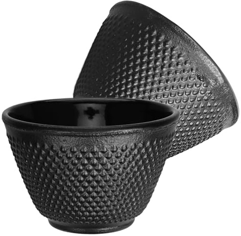ULTECHNOVO Lot de 2 Tasses à Thé en Fonte 120 Ml Service à Thé Chinois Kung Fu Robustes et Résistantes pour Dégustation la Maison