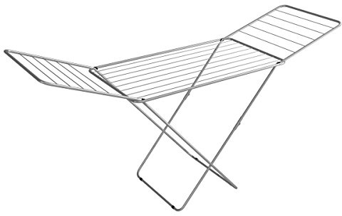 axentia Laundry Drying Rack Folding - Large Standing Clothes Airer for Indoors or Outdoors - Metal Grey Winged Clothes Airer 18 m Long
