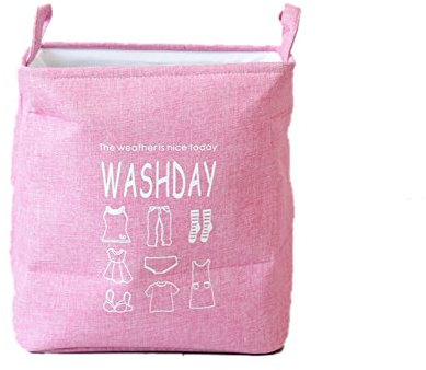 youjia plegable para ropa sucia cestas | almacenamiento bin/caja de almacenaje para hogar Organización bolsa de lavado con asas, tela, rosa (b), 36*25.5*38cm