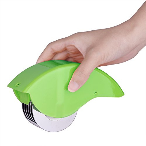 Powstro 3-in-1 Kräutermühle/Walzenschneider, manuelle Handschneider, mit 6 Edelstahl-Klingen