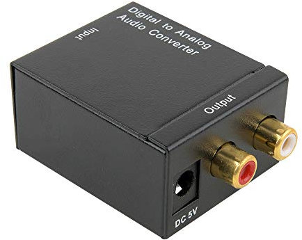 Adattatore convertitore da coassiale ottico digitale ad analogico RCA audio con cavo a fibre ottiche da 5 V