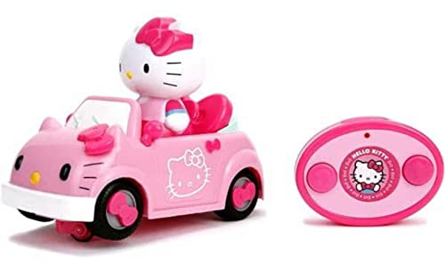 Dickie Toys 253244000 - Hello Kitty IRC Cabriolet - Fjärrstyrd bil Inklusive Figur, 1 Kanal, Ljudeffekter, 17,5 cm, Från 3 år