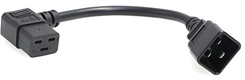 HangTon USV PDU Netzkabel Adapter rechtwinklig IEC320 C19 bis C20 16A 250V 3-poliges Verlängerungskabel 14AWG 11 